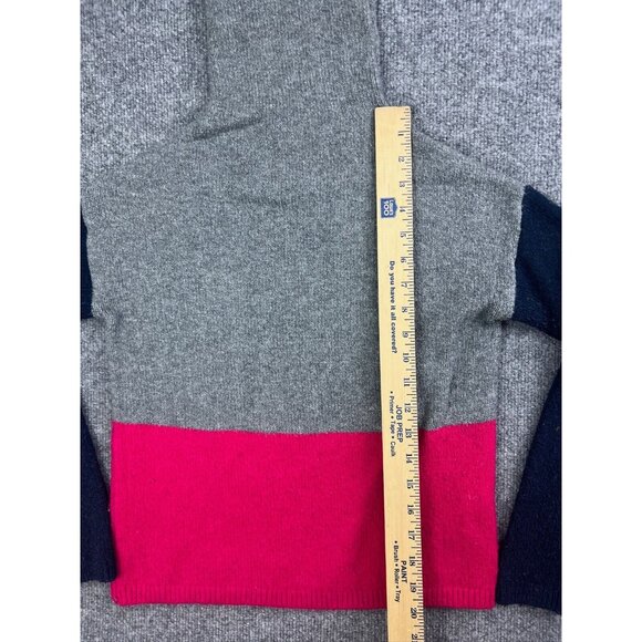 C&C california Turtleneck Wool Sweater Women's XS Gray Pink Colorblock Pullover - Picture 3 of 8